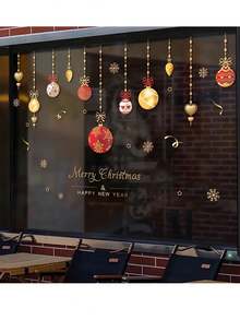 2 pezzi di decorazioni natalizie, adesivi statici per vetrine e porte di negozi, adesivi natalizi a forma di palla, adatti per feste, compleanni, Capodanno, decorazioni per la casa, piccoli regali, scambio di regali, vetrine di centri commerciali, San Valentino, forniture per vacanze