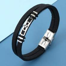 1pc Fashionable Men's Silver Infinity Symbol Decor Bracelet, Versatile For Daily Wear, Perfect Gift