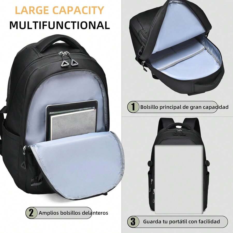 Mochila antirrobo, Mochila Impermeable, Mochila para Laptop gran capacidad, Mochila Portatil de14 Pulgadas, Mochila de Viaje para Mujeres y Hombres - GRIS - Ver 1