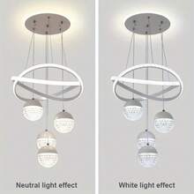 4-Head Acrylic Sphere Modern Luxury LED Pendant Light - New Design Dining Room Lamp - Minimalist Bedroom Living Room Hallway Ceiling Light