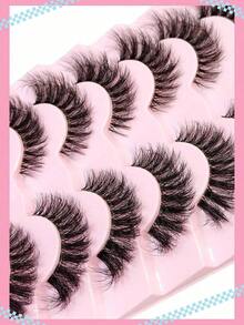 7 Pairs Natural Messy Cat Eye False Eyelashes, Transparent Band, Cat Eye Makeup Effect, Thin & Long, Extended Outer Corner, Soft & Natural Looking False Lashes - Lông mi mềm mại 2 - Xem 4