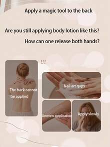 1 pièce Brosse ergonomique à long manche pour lotion corporelle - avec tampon éponge, atteint facilement les zones difficiles, exfoliation en douceur et hydratation, outil de soins de la peau quotidiens, application lisse et pratique