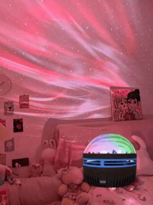 Aurora Wave LED Projector - 2-In-1 Northern Lights & Ocean Wave Night Lamp With Remote, 14 Vibrant Effects, Powered Via Supplied Cable, Ideal For Bedroom, Game Room, Home Theater Decor, Ambiance Lighting & Relaxation