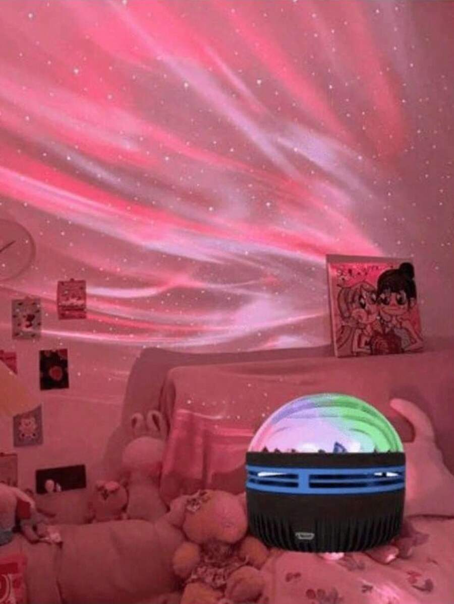 Aurora Wave LED Projector - 2-In-1 Northern Lights & Ocean Wave Night Lamp With Remote, 14 Vibrant Effects, Powered Via Supplied Cable, Ideal For Bedroom, Game Room, Home Theater Decor, Ambiance Lighting & Relaxation - cực quang - Xem 1