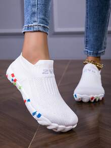 ZVB Indoor Soft-Sole Fitness Shoes, Suitable For Squats, Deadlifts, Jump Rope, Competitive Sports, Women's Barefoot Yoga, Non-Slip, Autumn/Winter Flat Cross-Training Sneakers, Aerobic Exercise, Treadmill Use