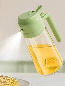 1pc 470ml Kitchen Reusable Oil Sprayer Bottle, High Pressure Oil Mister Dispenser, Glass Oil Sprayer Bottle For Cooking, Baking, Salad, Grilling, Kitchen Tool (Random Style & Color)