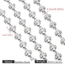 18K Gold Plated Stainless Steel 4-Leaf Clover Chain, DIY Necklace & Bracelet Jewelry Accessories (Comes With Dragon Tooth Clasp)
