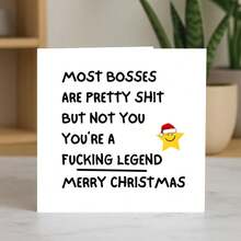 Funny Christmas Card, Funny Christmas Card For Boss, Boss Christmas Card, Merry Christmas Boss Card, Christmas Card For The Boss, Happy Christmas Boss Card - Multicolor - View 6