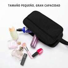 Neceser de Viaje para Hombre y Mujer, Organizador Bolsa Maquillaje Higiene Baño, Bolsa Cosmetiquera Impermeable, Bolsa de Aseo para Artículos de Tocador - A-Negro - Ver 8