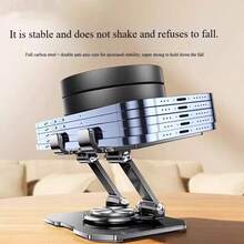 Rotatable Foldable Metal Desktop Stand For IPad, Tablet, Laptop, Livestream, Study, Binge-Watching, Cooling Tablet PC Stand - Black - View 3