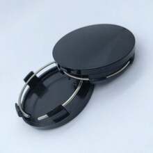 4 PCS Car Wheel Hub Center Cap, 2.36" OD 2.2" ID Wheel Hub Modification Decoration, ABS Rust-Proof Snap-In Anti-Falling Fastening Installation Accessories, Universal For Cars (All Black)