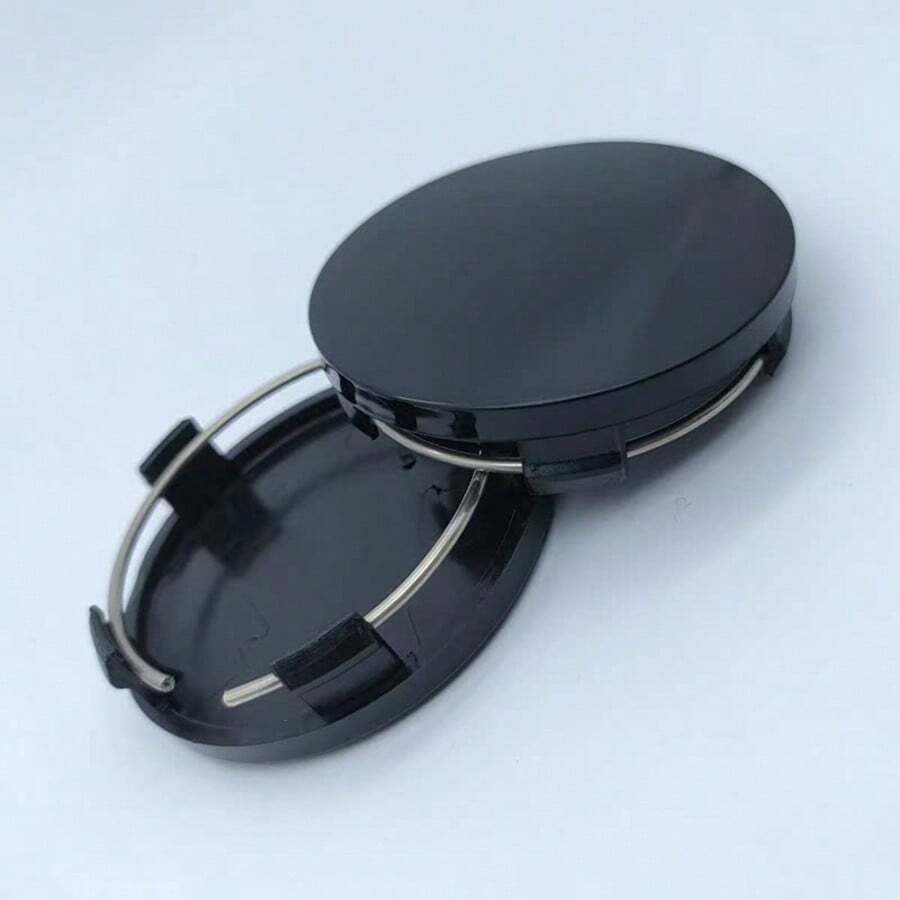 4 PCS Car Wheel Hub Center Cap, 2.36" OD 2.2" ID Wheel Hub Modification Decoration, ABS Rust-Proof Snap-In Anti-Falling Fastening Installation Accessories, Universal For Cars (All Black)