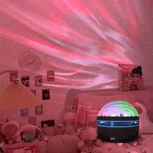 Aurora Wave LED Projector - 2-In-1 Northern Lights & Ocean Wave Night Lamp With Remote, 14 Vibrant Effects, Powered Via Supplied Cable, Ideal For Bedroom, Game Room, Home Theater Decor, Ambiance Lighting & Relaxation - cực quang - Xem 12