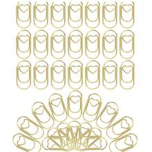 20/50/100/200 peças de clipes de papel em formato de coração dourado, pequenos mini clipes engraçados para escritório, escola, organização de mesa em casa, organização de arquivos, escola, escritório, marcadores de página multifuncionais de design doméstico, clipes em formato de coração coloridos para macaron, clipes de fichário criativos de metal