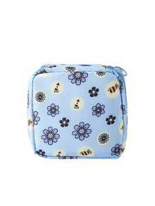 1pc Large Capacity Sanitary Napkin Storage Bag, Cartoon Sanitary Napkin Storage Bag, Portable Menstrual Tool Kit, Multi-Purpose Waterproof Storage Bag, Nursing Pad Storage Bag, Tampon Bag, Feminine Product Bag, Vacation Storage Bag, With Compartments Inside For Better Classification Of Items For Sanitary Napkins