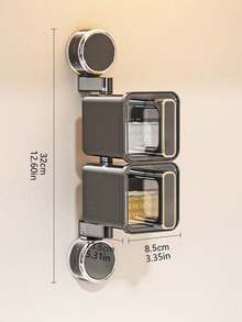 1 buc cutii transparente pentru condimente cu rotație de 360 de grade, montate pe perete, set combinat de borcane pentru condimente, pentru blaturi de bucătărie și depozitarea alimentelor, design ușor de lux cu ventuză, fără nevoie de perforator