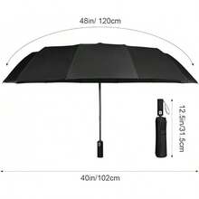 Paraguas Plegable Automático Reforzado,Sombrilla Plegable Grande Resistente al Viento y Lluvia con Protección UV,Grande para Lluvia y Sol,Con 24 Varillas Reflectantes,Hombres y Mujeres - azul - Ver 4