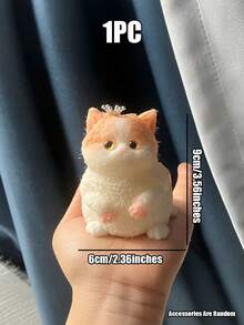 1/8个可爱硅胶仿真猫咪，粘性减压玩具，可爱小饰品，软萌捏捏乐玩具，可注入泡泡，便携旅行手指捏捏乐玩具，柔软可爱 - 彩色 - 查看 27