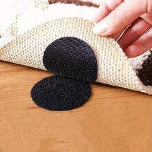 10/20/100 piezas Sujetadores redondos negros, adhesivo doble cara, negro/blanco, 6cm/2.36 pulgadas de diámetro - Adecuado para sofá, sábana, alfombra de piso y mantel - Sujetadores autoadhesivos, fácil de usar, 2 piezas/set