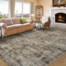 1pc Moroccan Vintage Floral - Classic Bohemian Area Rug, European & American - Rectangular Soft Faux Wool Washable Carpet, Suitable For Living Room, Bedroom, Entryway, Bathroom, Hallway, Patio, Kitchen, Indoor Outdoor, All Season Large Size Mat, Home Decor - Multicolor - View 5