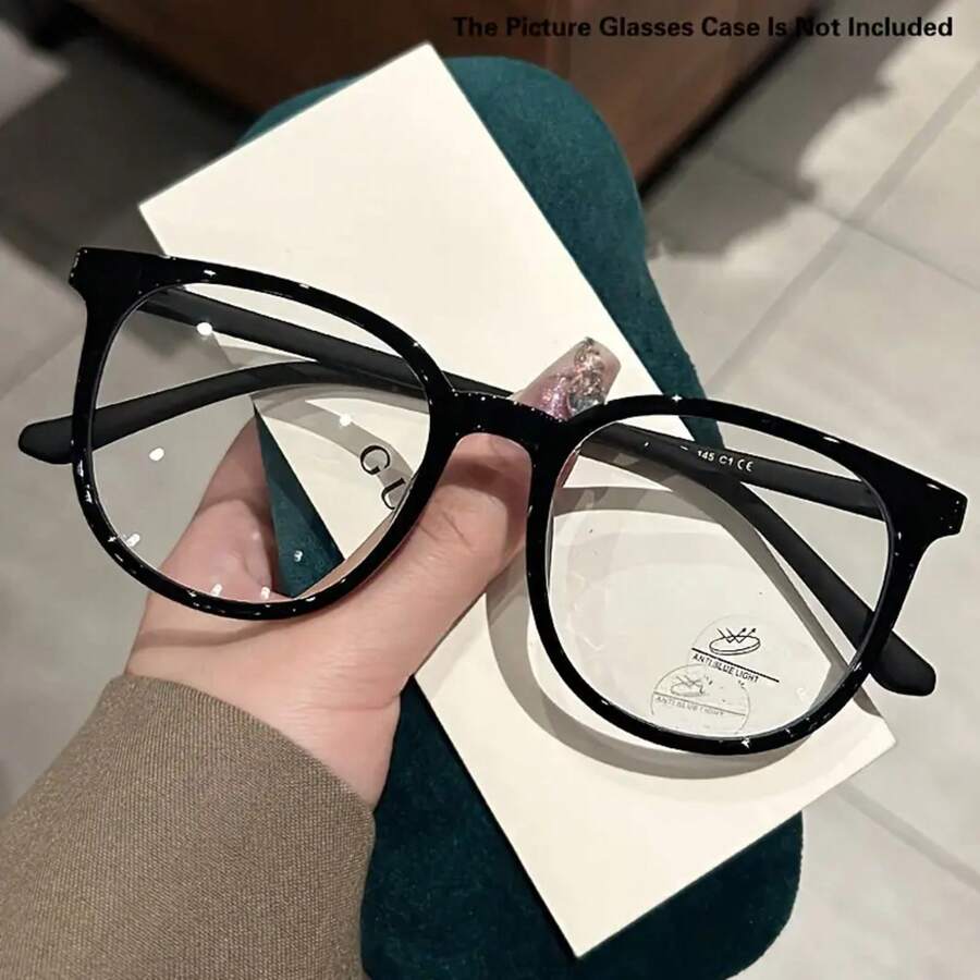 Large Round Frame Clear Lens Glasses Retro Fashion Decorative Glasses Computer Glasses For Women And Men