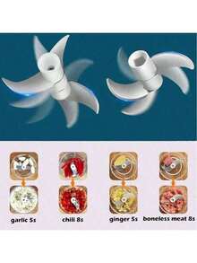 1pc Electric Mini Three Blade Garlic Chopper, Garlic Compactor, Wireless Electric Garlic Beater, Garlic Puree Compactor, Household Garlic Mashing Machine, Multifunctional Vegetable Food Processor, Meat Grinder, Wireless Garlic Compactor, Portable Mixer, Portable 250ml Food Chopper, Vegetable Chopper, Kitchen Onion Chopper, Used For Portable Small Food Processing Of Garlic, Ginger, Chili, And Vegetables (With USB Charging Cable Included) - Multicolor - View 5