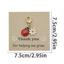 1pc Ladybug Keychain With "Thank You For Helping Me Grow" Motivational Message, Encouragement Gift, Cute Friendship Gift, Valentine's Day Decor, Back To School Gift - 1 - View 6