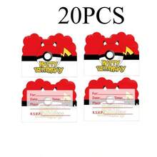 20 SZTUK. Kartka okolicznościowa z kreskówkową grafiką, jednostronicowe zaproszenie na przyjęcie urodzinowe dla dzieci, materiały ślubne.