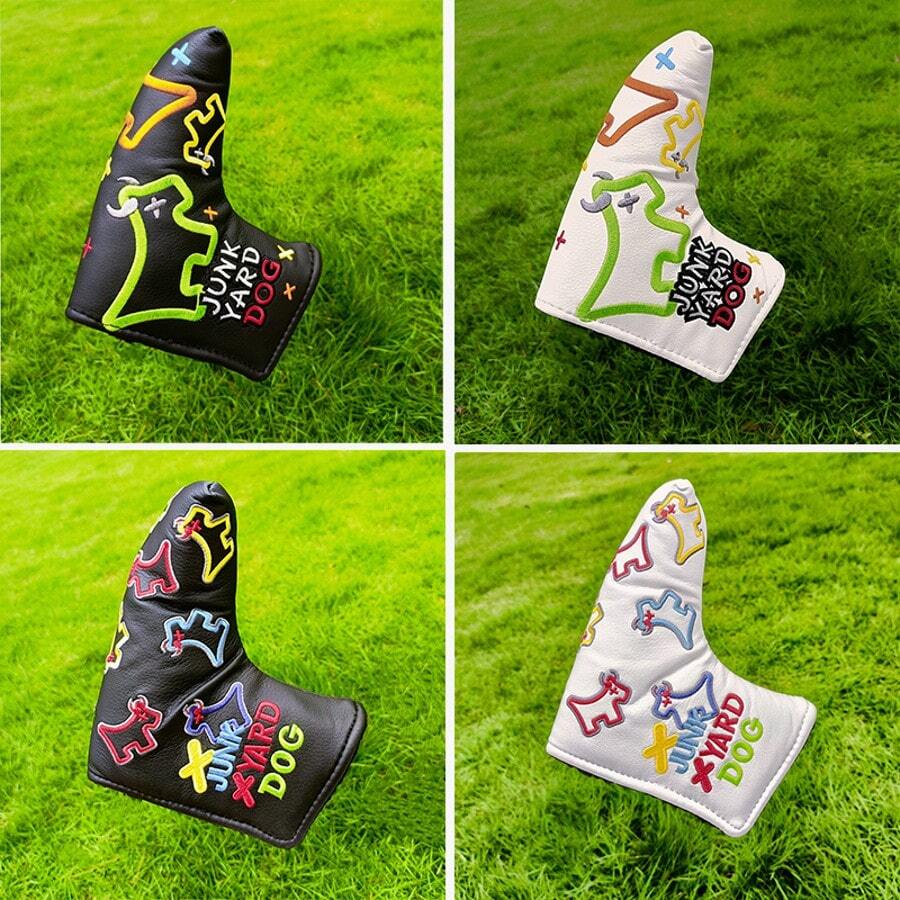 Dog Mallet Putter Cover Design For Golf Heel Shaft/Center Shaft And Many Styles Dog Design Blade Putter Headcover PU Leather Hook And Loop Closure