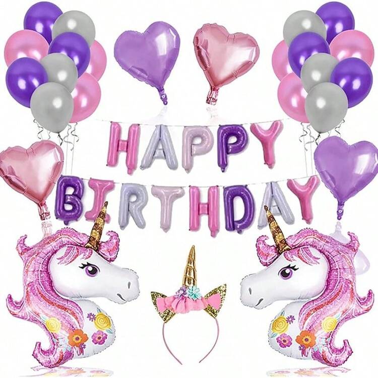 Globos de Cumpleaños 43pcs - Decoración de Cumpleaños Fiesta con Globos Metalicos Globos de Happy Birthday en Forma de Corazón/Estrella de Oro Rosa Globos Decoraciones para Fiesta globos metálicos oro rosa navideños Christmas decoración para cumpleaños fiesta en casa salón jardín ideal para fotos recuerdo fondo elegante y mesa principal - Morado - Añade 13