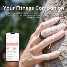 NEXUS Smart Ring, Fitness Tracking Ring, Heart Rate Monitor Health Tracker For Women/Men, IP68 Waterproof-No Subscription-Sleep Tracker For IPhone And Android, Up To 10 Days Of Battery Life(Subject To Actual Usage),Ideal Thanksgiving, Christmas And New Year Gifts For Family And Friends - 銀條紋 - 查看 6