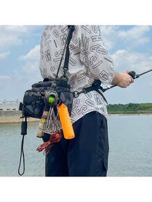 1pc New Multi-Functional Lure Fishing Bag, Waterproof & Wear-Resistant, Can Be Hung On Rod, Large Capacity Crossbody Fishing Tackle Bag
