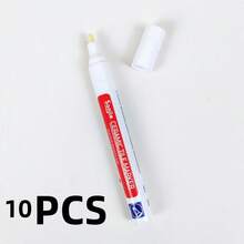 10pcs White/Gold, Tile Seam Repair Pen, White Tile Filling Pen, Bathroom Tile Floor Repair Kit, Mildew Proof And Waterproof Tile Marker, Home Improvement Wall Seam Marker