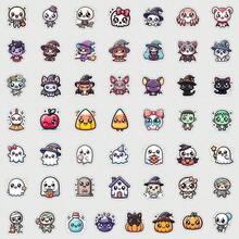 50pcs New Cute Halloween Doodle Stickers, Suitable For Water Bottles, Computers, Halloween Decoration