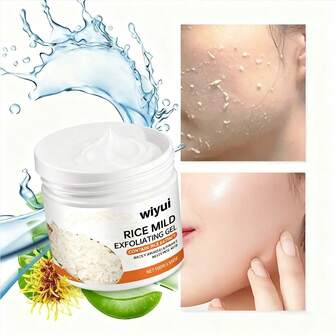 100 gramos Gel exfoliante suave de arroz - Suave pero eficaz, crea una piel suave y radiante, elimina las células muertas de la piel, desatasca los poros, apto para todo tipo de pieles, sin alcohol