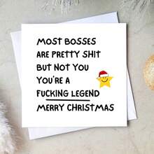 Funny Christmas Card, Funny Christmas Card For Boss, Boss Christmas Card, Merry Christmas Boss Card, Christmas Card For The Boss, Happy Christmas Boss Card - Multicolor - View 5