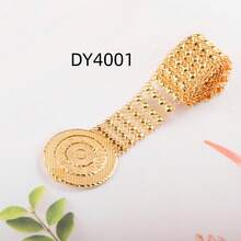 1pc 18K+ Gold Plated Geometric & Floral Engraved Waist Chain, Unisex, Suitable For Weddings, Celebrations, Gifts For Lovers, Brothers, Fathers, Symbolizing Strength And Elegance