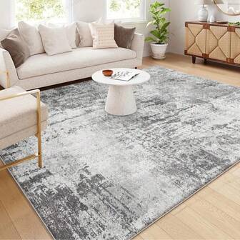 Large Luxurious Velvet Area Mat - Ultra Soft, Non-Slip, Machine Washable For Living Room, Bedroom, Office Decor - Vintage Style Home Mat With Gradient Design, Light Gray To Dark Gray, Plush Texture, Perfect For Cozy Spaces, Rugs For Living Room Christmas Decor