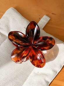 3个/1个 8厘米/3.15英寸 黑色豹纹和红色花朵印花塑料发夹，优雅百搭的设计，适合日常、派对、通勤、度假、扎马尾辫、盘发、洗头、化妆等场合，是理想的服装配饰。发夹、发爪、发卡、发夹 ... - 彩色 - 查看 6