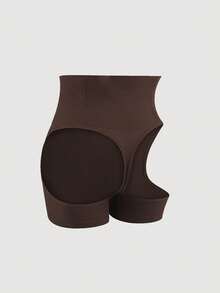 1pc Brown Tummy Control Pants, Tight Shaping Leggings, Lift Butt, High Waist, Slimming, Plus Size, Fashionable