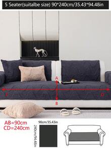 1pc Thick Plush Sofa Cushion Cover, Modern Minimalist Anti-Slip Warm Sofa Seat Pad, Dust-Proof Washable Sofa Slipcover, Black Fashion Soft Non-Fading Non-Shedding Bedroom Decor Pet-Friendly Protector, Adjustable For Corner Sofa, Suitable For Bedroom, Office, Living Room Combination Furniture, L-Shaped Sofa Blanket And 1/2/3/4 Seat Sofa Cover