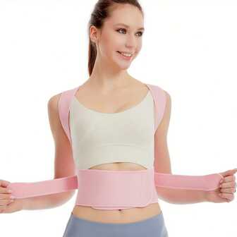 1 pieza Este cinturón corrector de postura está diseñado para ayudarte a mantener una mejor postura. Cuenta con un diseño de soporte que suavemente tira de tus hombros hacia atrás, promoviendo una espalda talla grande recta. El cinturón es cómodo de usar y se puede utilizar diariamente para ayudar a mantener tu postura en control, ya sea en el trabajo o durante las actividades diarias