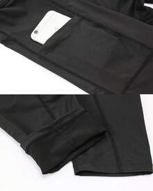 Pantalones de compresión para Hombre, Leggings Deportivos de Entrenamiento Bolsillo/sin Bolsillo - Pantalones deportivos negros - Ver 6