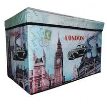 Organizador Taburete Plegable Infantil - Celeste - Ver 1