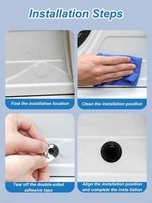 4Pcs Carbon Fiber Textured Anti-Rust Door Lock Cover – Universal Shock-Absorbing And Noise-Reducing Buffer Pad For Door Locks, Rainproof And Moisture-Proof