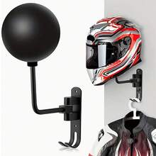 180 Degree Rotating Metal Motorcycle/Bicycle Helmet Wall Mount Holder, Helmet Display Rack