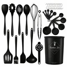 15/32pcs Silicone Cooking Utensil Set - Heat Resistant Up To 446°F, Kitchen Tools Include Tongs, Spatula, Spoon, Brush, Whisk, Small Gadgets, Suitable For Non-Stick Pans, Dishwasher - Multicolor - View 3