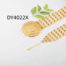 1pc 18K+ Gold Plated Geometric & Floral Engraved Waist Chain, Unisex, Suitable For Weddings, Celebrations, Gifts For Lovers, Brothers, Fathers, Symbolizing Strength And Elegance