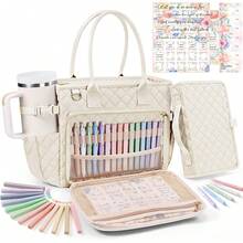Large Bible Bag With Bible Cover Case For Women, Quilted Church Tote Bag Book Carrying Case W/Shoulder Strap,Bible Study Supplies Journaling Kit Accessories Valentines Day Christian Gift For Women Her - 黑色的 - 查看 14