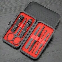7Pcs Portable Manicure Set, Nail Clipper Set, Manicure Set, Beauty Set, Stainless Steel Facial Pedicure Care Tools With Storage Box, Christmas Gift For Men, Dads, Teenagers